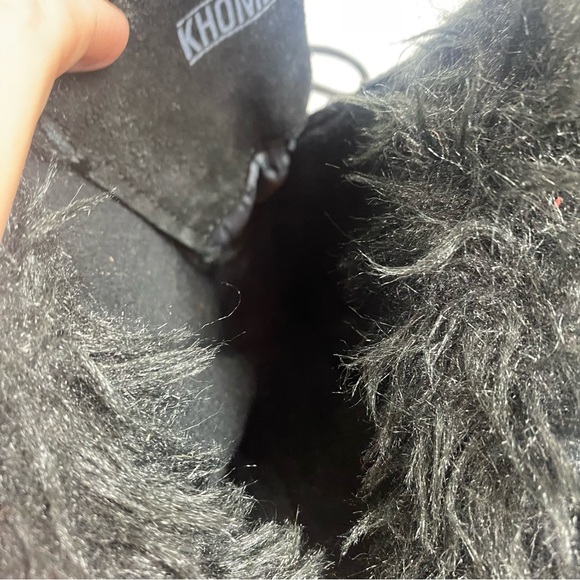 Khombu Nordic 2 Black Gray Winter Snow Tall Boots Lace-up Faux Fur Suede Size 7 - Picture 5 of 14